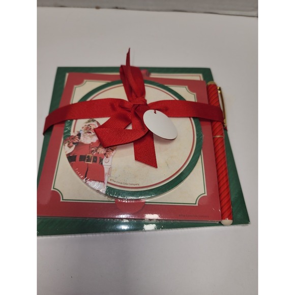 Hallmark Coca Cola Santa Memo Pad Set with Pen Vintage - Picture 1 of 2